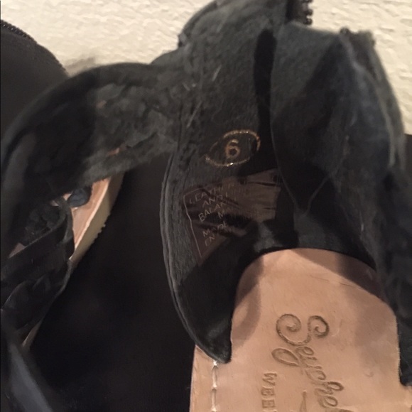 Seychelles Weekenders black leather braided sandal - Picture 4 of 6